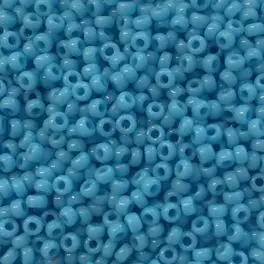 Miyuki Rocailles seed beads, 11/0 Turquoise Blue Opaque (413) - 