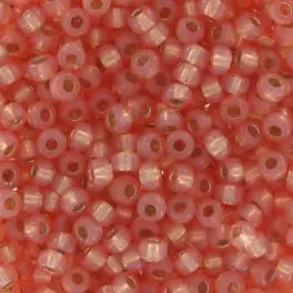 Miyuki Rocailles seed beads, 11/0 Dyed Salmon Silver Lined Alabaster  (642) - 