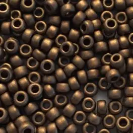 Miyuki Rocailles seed beads, 8/0 Metallic Dark Bronze Mat (2006) 8g - 