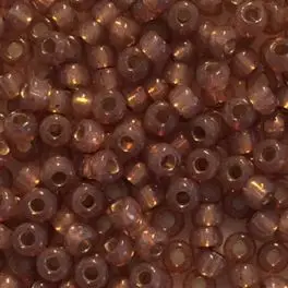 Miyuki Rocailles seed beads, 8/0 Rose Bronze Silver Lined Alabaster  (641) 8g - 