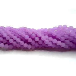 Lavendel farvet jade, mat rund 6mm, hel streng - 