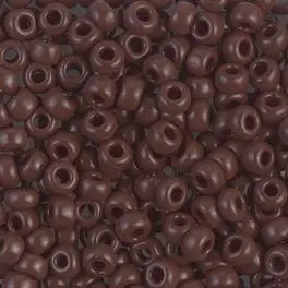 Miyuki Rocailles seed beads, 8/0 Opaque Chocolate (409) 8g - 