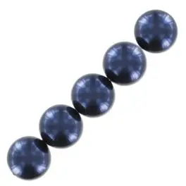 Swarovski® crystal pearl, Night Blue, 6mm rund, 10 stk - 6mm rund