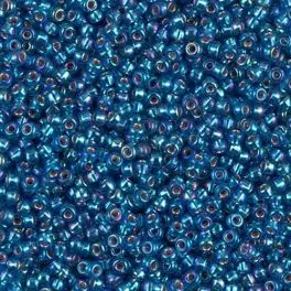Miyuki Rocailles seed beads, 11/0 Silver Lined Capri Blue AB (1025) - 