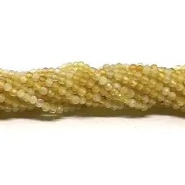 Gul opal, facetslebet rund 2mm, hel streng - 