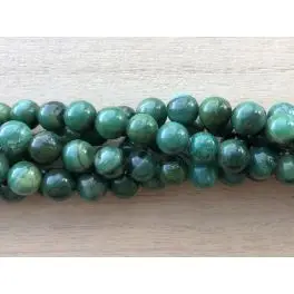 Grøn Xibei jade, rund 8mm, hel streng - 