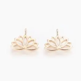 Lotusblomst vedhæng, 18k guldbelagt, 10x12mm - 