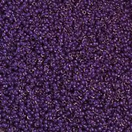 Miyuki Rocailles seed beads, 11/0 Semi Frosted Dark Lilac Lined Light Amethyst (1932) - 