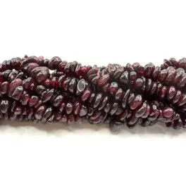Granat chips perler 5x8mm, 80cm streng - Granat