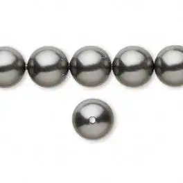 Swarovski crystal pearl, Dark Grey, 10mm rund - 