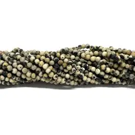 Dalmatiner jaspis, mat rund 2mm, hel streng - 