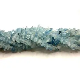 Aquamarin chips perler 5x8mm, 80cm streng - Aquamarin