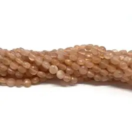 Solsten, facetslebet mønt 4mm, hel streng - 