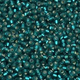 Miyuki Rocailles seed beads 8/0 Silverlined Matte Teal (2425F) 8g - 