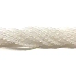Hvid agat, rund 4mm, hel streng - 