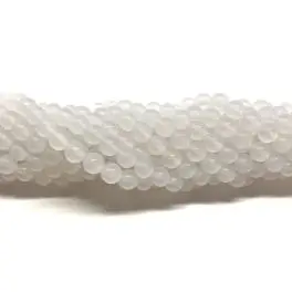 Hvid agat, rund 6mm, hel streng - 