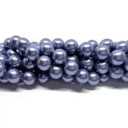 Shell pearl, lavendel 10mm, hel streng - 