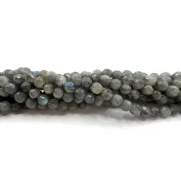 Labradorit, facetslebet rund 6mm (A) - Labradorit