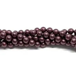 Shell pearl, bordeaux-lilla 6mm, hel streng - 