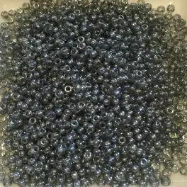 11/0 Glas seed beads, transparent grå 2x1,5mm,10g - Øvrige glas seed beads