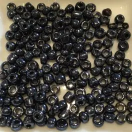 6/0 Glas seed beads, sort 4mm, 10g - Øvrige glas seed beads