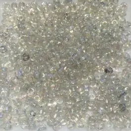 8/0 Glas seed beads, rainbow clear 2-3mm, 10g - Øvrige glas seed beads