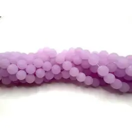 Lavendel farvet jade, mat rund 10mm, hel streng - 