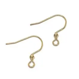 Ørekroge i rustfrit stål, guldfarvet 10 par - 