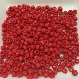 8/0 Glas seed beads, rød 2-3mm, 10g - Øvrige glas seed beads
