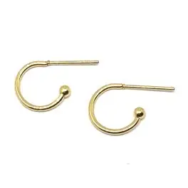 Ørestikkere med halvcreol, 18k guldbelagt stål, 3 par - 