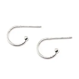 Ørestikkere med halvcreol, sterling sølvbelagt stål, 3 par - 