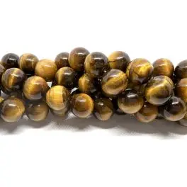 Tigerøje, rund 14mm (B), hel streng - 