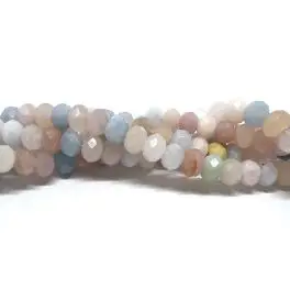 Morganit, facetslebne rondeller 5x8mm, hel streng - 