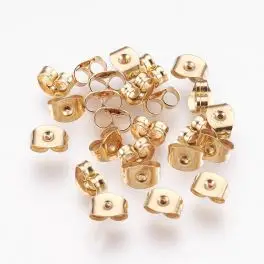 Bagstoppere til øreringe, guldfarvet stål, 20 stk - 