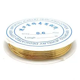 Kobber tråd 0,8mm, 18k guldbelagt ca 3m - Elastik & wire