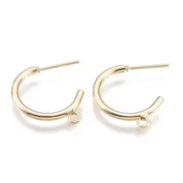 Ørestikkere med halvcreol, 18kt guldbelagt, 24mm, 1 par - 