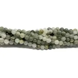 Grøn kvarts, rund 4mm, hel streng - 
