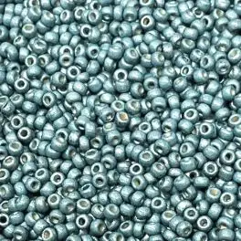 Miyuki Rocailles seed beads Duracoat 11/0 Galvanized Matte Sea Foam (4217f) - 