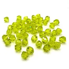 Swarovski crystal 4mm bicone, Citrus Green, 10 stk - 4mm