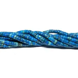 Turkis blå impression jaspis, 2x4mm hjul, hel streng - 