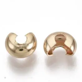 Knude og wireklemmeskjulere 5mm, 18k guldbelagt, 20 stk - 