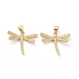 Guldsmed vedhæng med zirkoner, 18k guldbelagt, 20x24mm - 