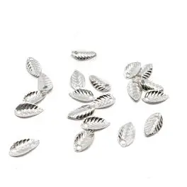 Blad vedhæng, sterling sølvbelagte, 7x4mm, 20 stk - Sølvbelagte vedhæng