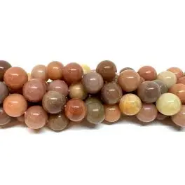 Forstenet træ jade, rund 12mm, hel streng - Hvide