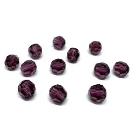 Swarovski crystal, Amethyst, 6mm facetslebet rund, 1 stk - 6mm facetslebet rund