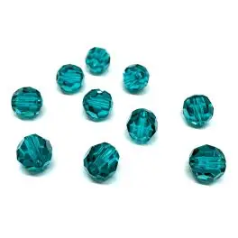 Swarovski crystal, Blue Zircon, 6mm facetslebet rund, 1 stk - 6mm facetslebet rund