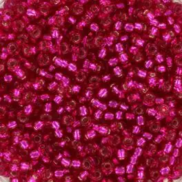 Miyuki Rocailles seed beads 11/0 Slverlined Dyed Raspberry (1436) - Miyuki perler