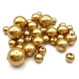 Swarovski Crystal Pearl, Bright Gold, 4mm rund, 10 stk - Swarovski Crystal Pearls