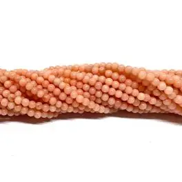 Pink koral, rund 2mm, hel streng - Sorter efter farve