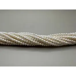 Hvide ferskvandsperler, rund 2,5-3mm (AAA), hel streng - Søg